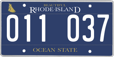 RI license plate 011037