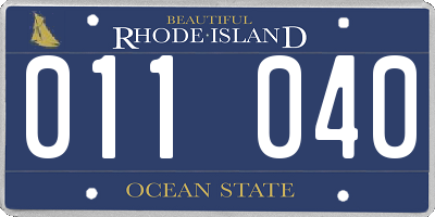 RI license plate 011040