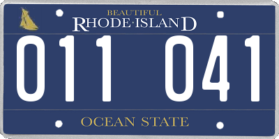 RI license plate 011041