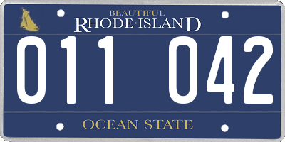 RI license plate 011042