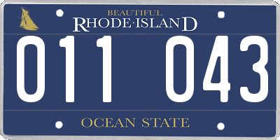 RI license plate 011043