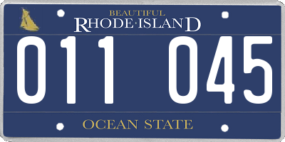 RI license plate 011045