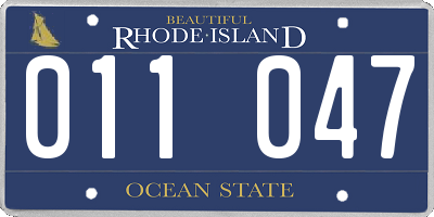 RI license plate 011047