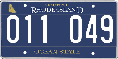 RI license plate 011049