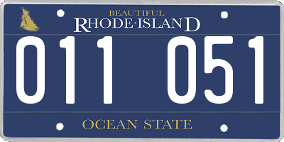 RI license plate 011051