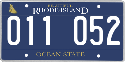 RI license plate 011052