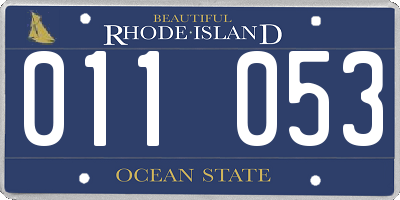 RI license plate 011053