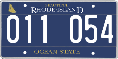 RI license plate 011054