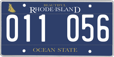 RI license plate 011056