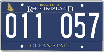 RI license plate 011057