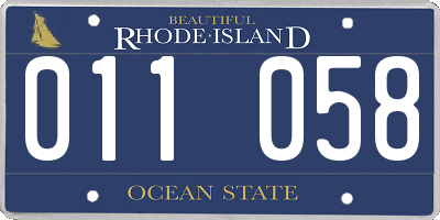 RI license plate 011058