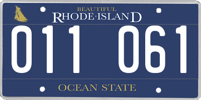 RI license plate 011061