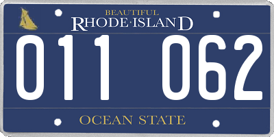 RI license plate 011062