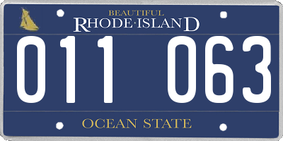 RI license plate 011063