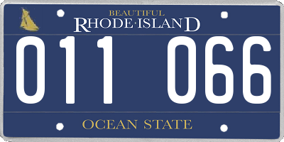 RI license plate 011066