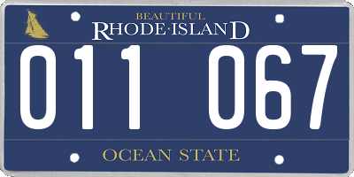 RI license plate 011067