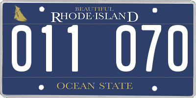 RI license plate 011070