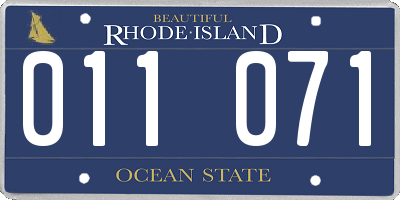 RI license plate 011071