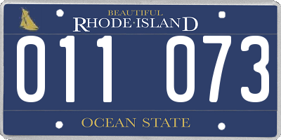 RI license plate 011073