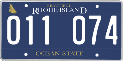 RI license plate 011074