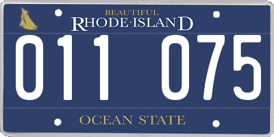 RI license plate 011075