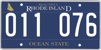 RI license plate 011076