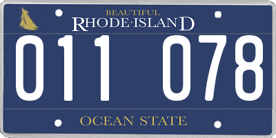 RI license plate 011078