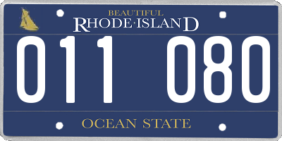 RI license plate 011080