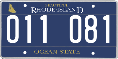 RI license plate 011081