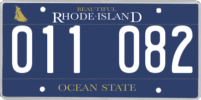 RI license plate 011082