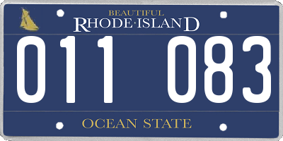 RI license plate 011083