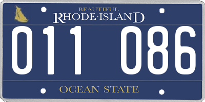 RI license plate 011086