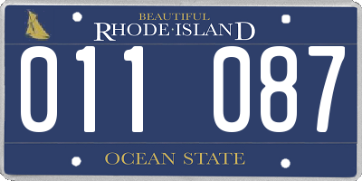 RI license plate 011087