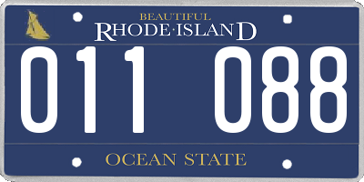 RI license plate 011088