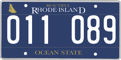 RI license plate 011089