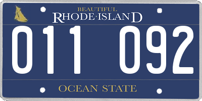 RI license plate 011092