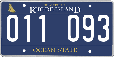 RI license plate 011093