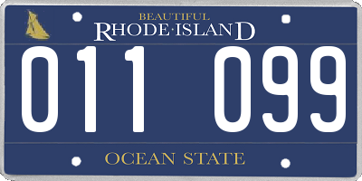 RI license plate 011099