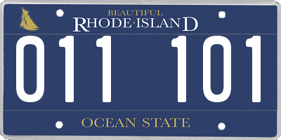 RI license plate 011101