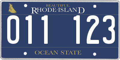 RI license plate 011123