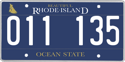 RI license plate 011135