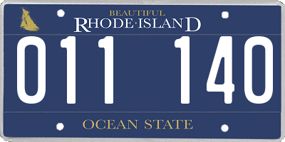 RI license plate 011140