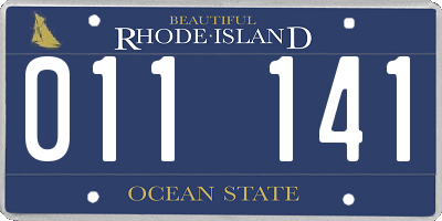 RI license plate 011141