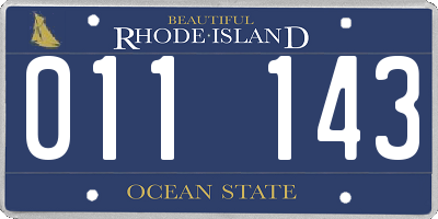 RI license plate 011143