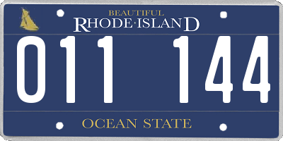 RI license plate 011144