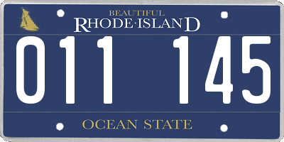 RI license plate 011145