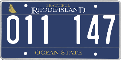 RI license plate 011147