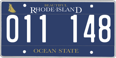 RI license plate 011148