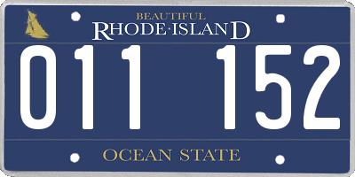 RI license plate 011152