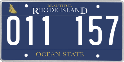 RI license plate 011157